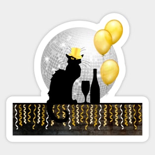 Chat Noir New Year Eve Sticker